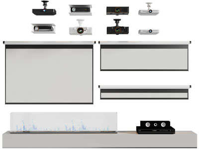 现代投影幕布 投影仪 功放