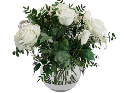 现代玻璃花瓶玫瑰花 摆件组合