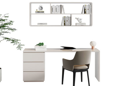现代书桌椅组合3d模型 现代书桌椅组合