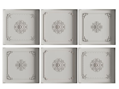 现代欧式雕花天花吊顶3d模型 现代欧式雕花天花吊顶