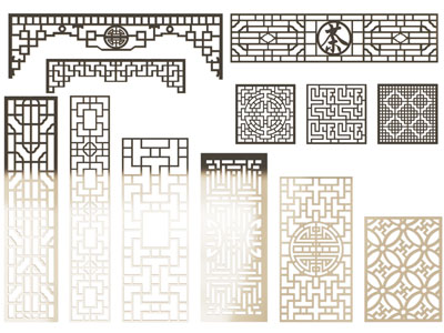 新中式镂空隔断 角花 花落 镂花窗3d模型 新中式镂空隔断 角花 花落 镂花窗