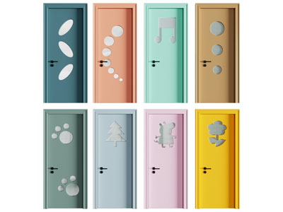 现代幼儿园卡通镂空平开门 木门 房门 教室门3d模型 现代幼儿园卡通镂空平开门 木门 房门 教室门