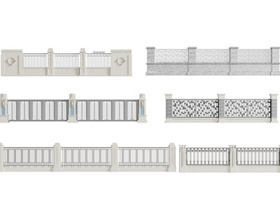 现代铁艺栏杆 围墙 围栏 护栏3d模型 现代铁艺栏杆 围墙 围栏 护栏
