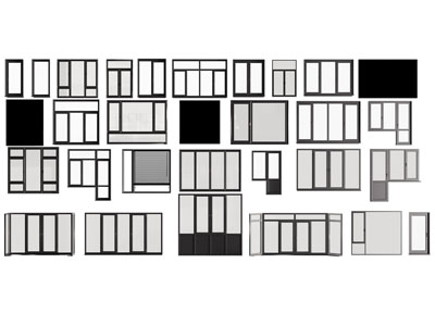 现代玻璃平开窗 推拉窗 折叠窗户3d模型 现代玻璃平开窗 推拉窗 折叠窗户