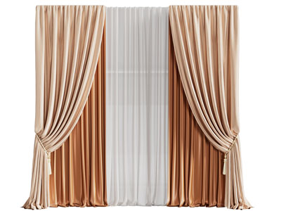 现代布艺窗帘窗纱3d模型 现代布艺窗帘窗纱