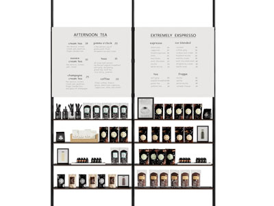现代商场咖啡茶货架 展柜3d模型 现代商场咖啡茶货架 展柜