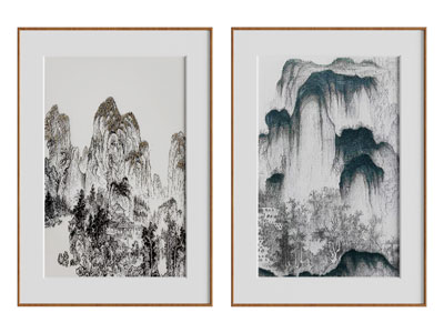 新中式山水装饰挂画3d模型 新中式山水装饰挂画