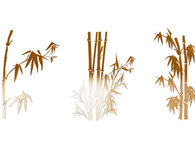 新中式竹子剪影 剪纸 窗花 墙饰