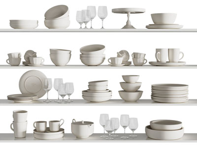 现代碗碟杯盘 茶具杯子 餐具组合 摆件