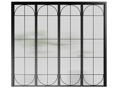 法式玻璃推拉门3d模型 法式玻璃推拉门