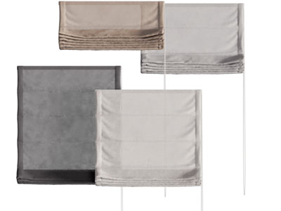 现代布帘 罗马帘 拉帘3d模型 现代布帘 罗马帘 拉帘