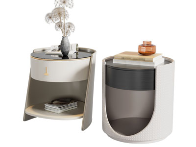 现代圆形床头柜