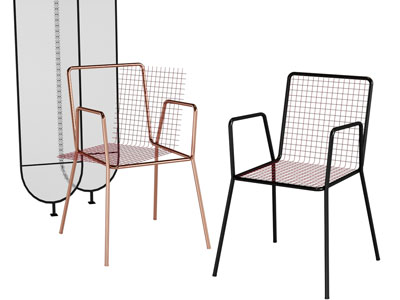 现代轻奢金属网镂空休闲椅子 餐椅