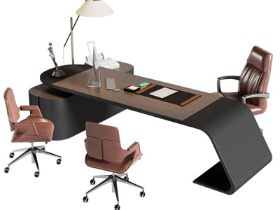 新中式老板台 老板桌椅组合