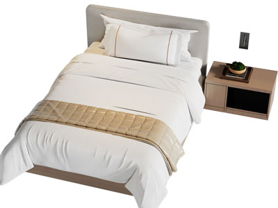 现代双人床 床头柜