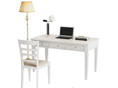 新古典书桌椅组合 落地灯3d模型 新古典书桌椅组合 落地灯