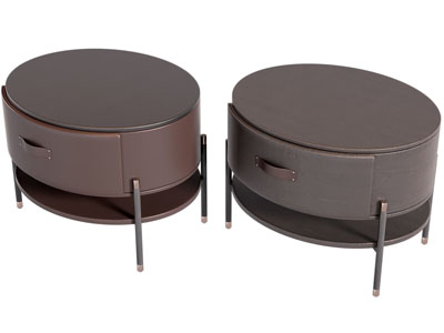 现代圆形床头柜