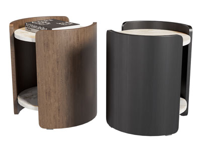 现代圆形床头柜