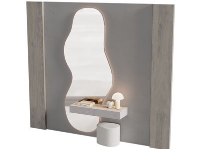 现代化妆 梳妆台背景墙