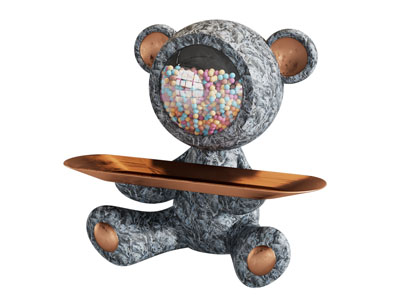 现代小熊托盘饰品摆件组合