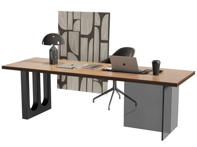 法式书桌椅组合3d模型 法式书桌椅组合