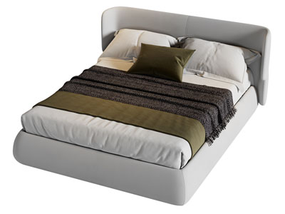 现代布艺双人床