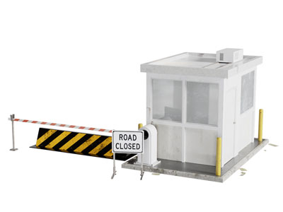 现代保安亭 收费杆 路障3d模型 现代保安亭 收费杆 路障