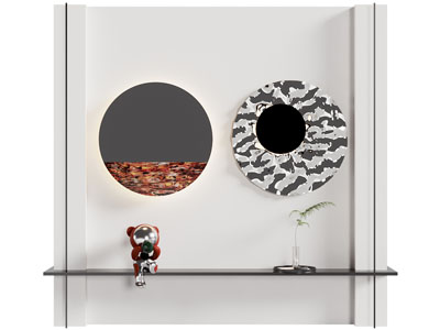 现代圆形水波纹墙饰挂件