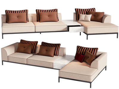 现代转角多人沙发