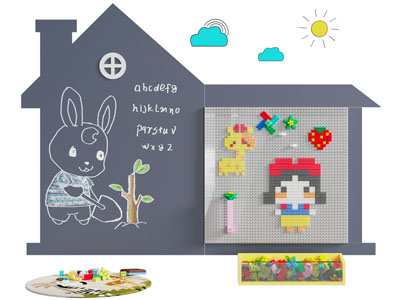 现代儿童积木玩具背景墙3d模型 现代儿童积木玩具背景墙