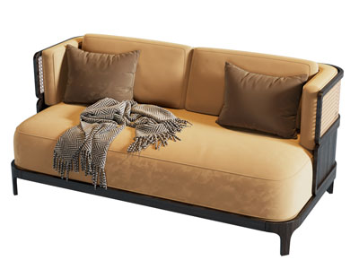 新中式多人沙发