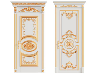 欧式雕花平开门 木门 房门3d模型 欧式雕花平开门 木门 房门