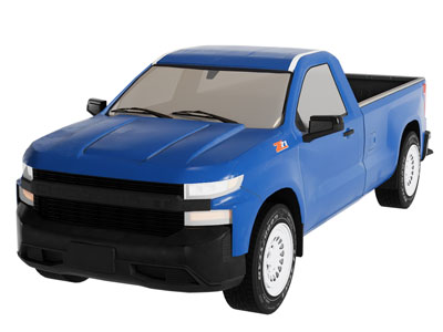 现代蓝色皮卡车 汽车