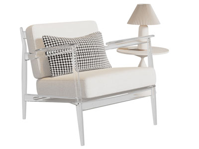 现代休闲椅子 边几