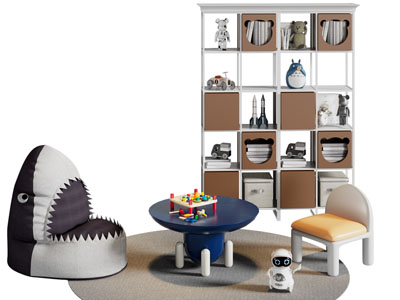 现代儿童桌椅组合 装饰柜 卡通沙发