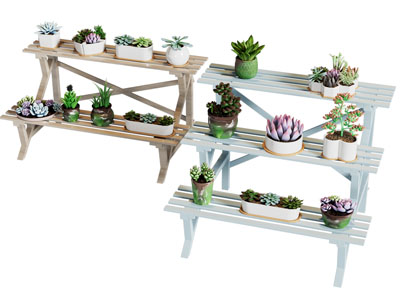 北欧实木花架 多肉盆景盆栽植物