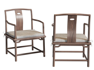 新中式实木休闲椅子 扶手椅子