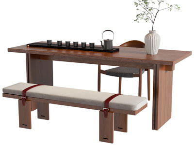 新中式中古风茶桌椅组合