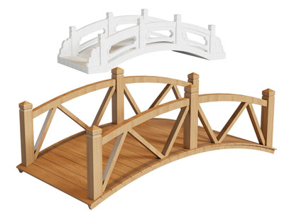 新中式拱形木桥 石桥3d模型 新中式拱形木桥 石桥