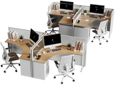 现代多人位办公桌椅组合