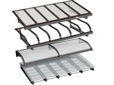 现代玻璃遮阳棚 雨棚