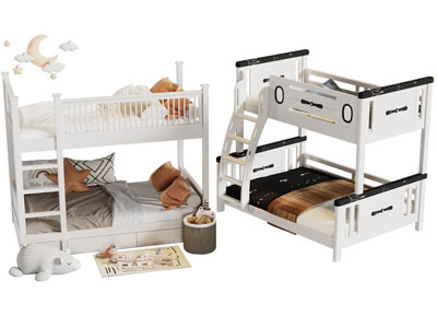 现代儿童实木上下床