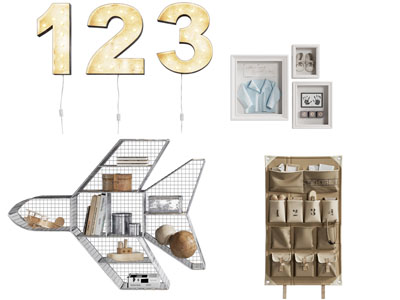 工业风loft数字装饰灯 飞机收纳架 墙饰挂件