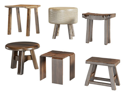 现代实木圆形小凳子 脚踏