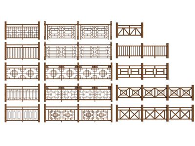 新中式雕花栏杆 围栏 护栏3d模型 新中式雕花栏杆 围栏 护栏