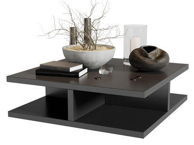 现代方形茶几 摆件组合