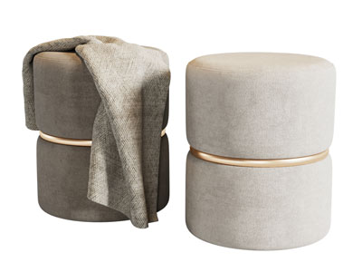 现代轻奢圆形沙发凳子 坐墩