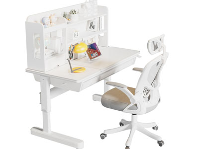 现代学生书桌椅组合3d模型 现代学生书桌椅组合