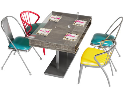 工业风loft餐桌椅组合