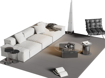 现代布艺多人沙发 休闲椅子 茶几组合3d模型 现代布艺多人沙发 休闲椅子 茶几组合